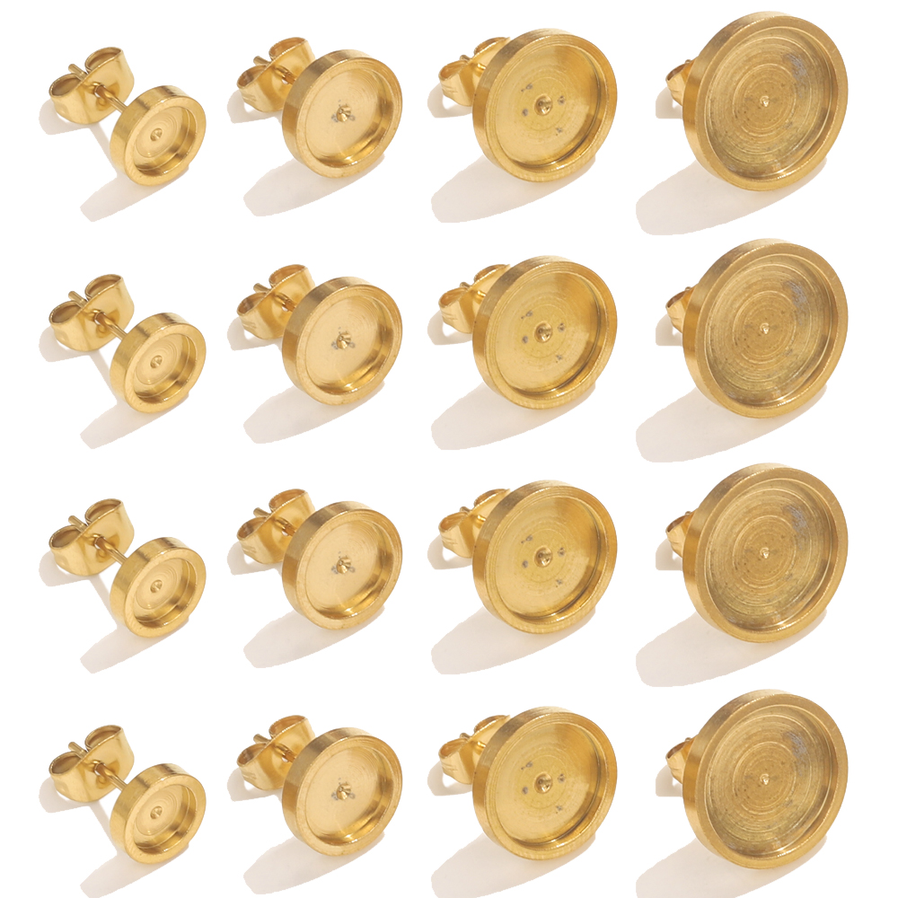 Resin Art Supplies Near Me - 10pcs Stainless Steel Gold Earring Stud