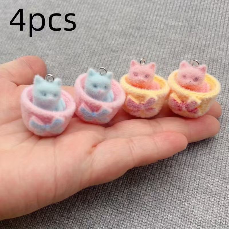 4pcs 3D plush resin cat pendan - огляд і ціна Resin Art Supplies Near Me