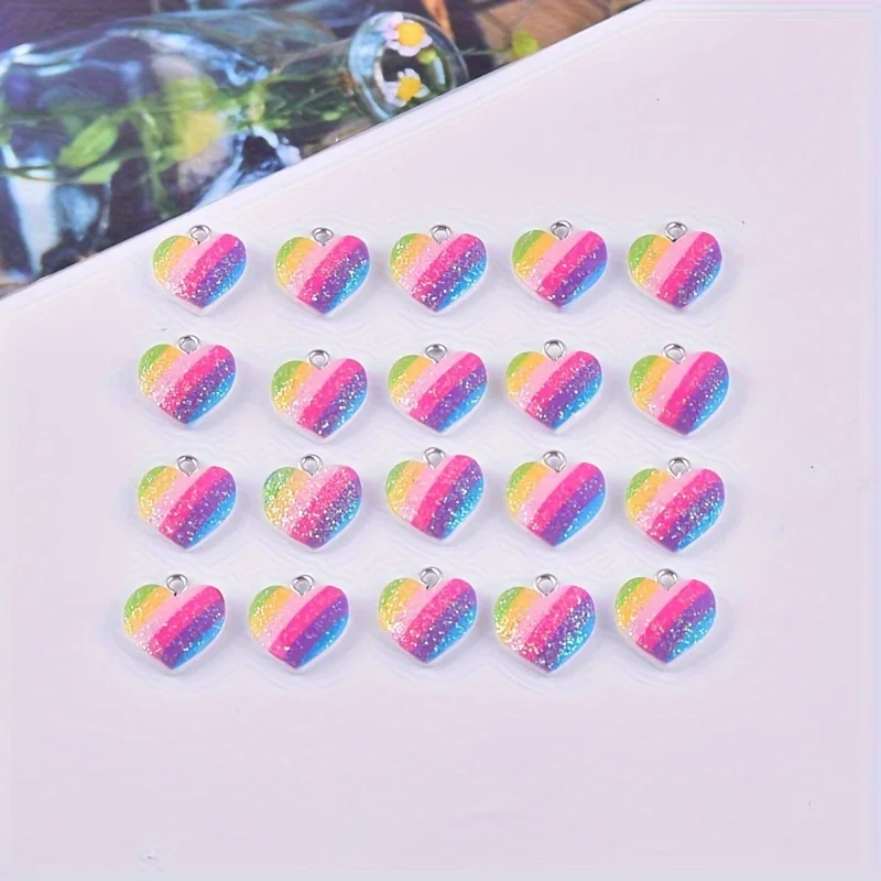 10Pcs Colorful Heart Resin Cha - огляд і ціна Resin Art Supplies Near Me