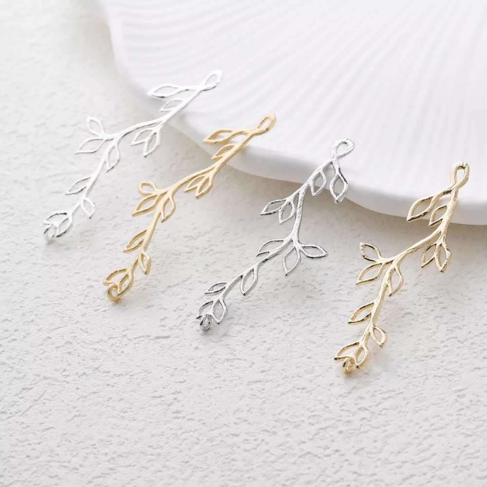 4PCS Dainty Branch Leaf Charms - огляд і ціна Gold Leaf Foil