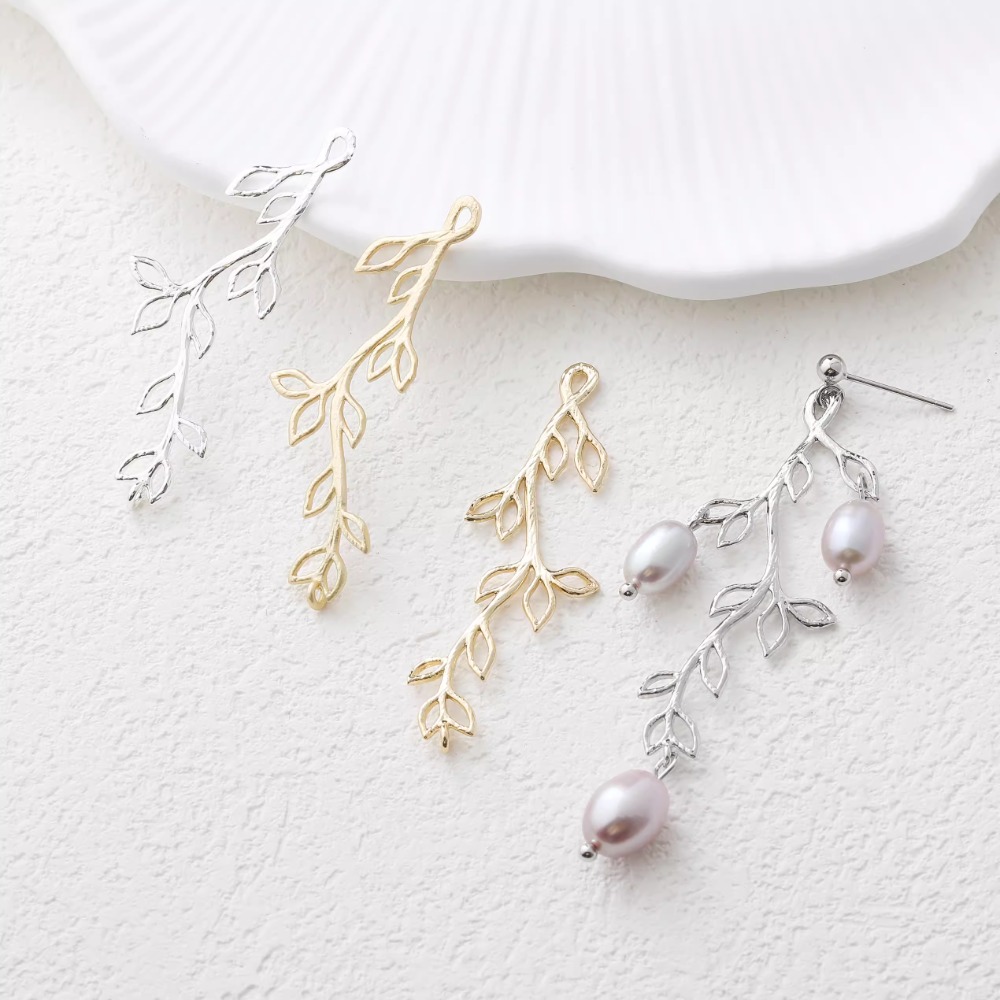 4PCS Dainty Branch Leaf Charms - огляд і ціна Gold Leaf Foil