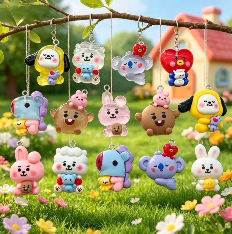 7pcs BT21 Resin Cartoon Charm  - огляд і ціна Resin Art Supplies Near Me