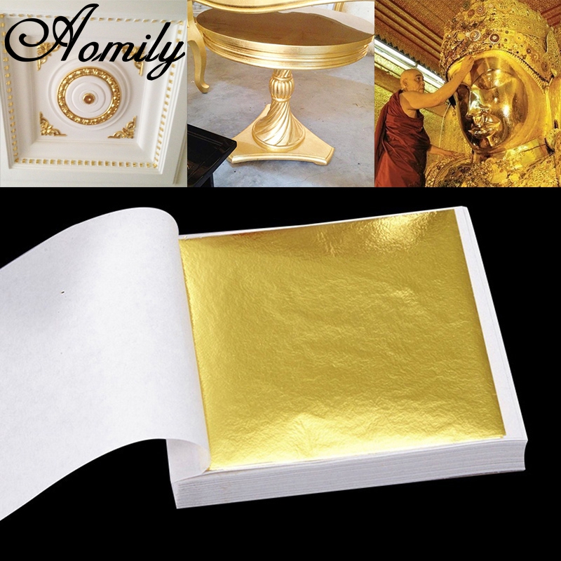 Aomily 100pcs/Set 9x9cm Practi - огляд і ціна Gold Leaf Foil